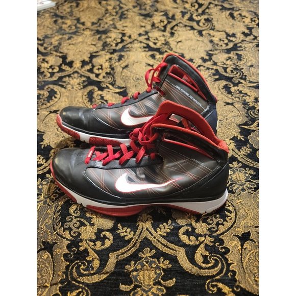 Nike Hypersize 367173-012 High Top Shoes Sneakers Black & Red Size 11 main image 12